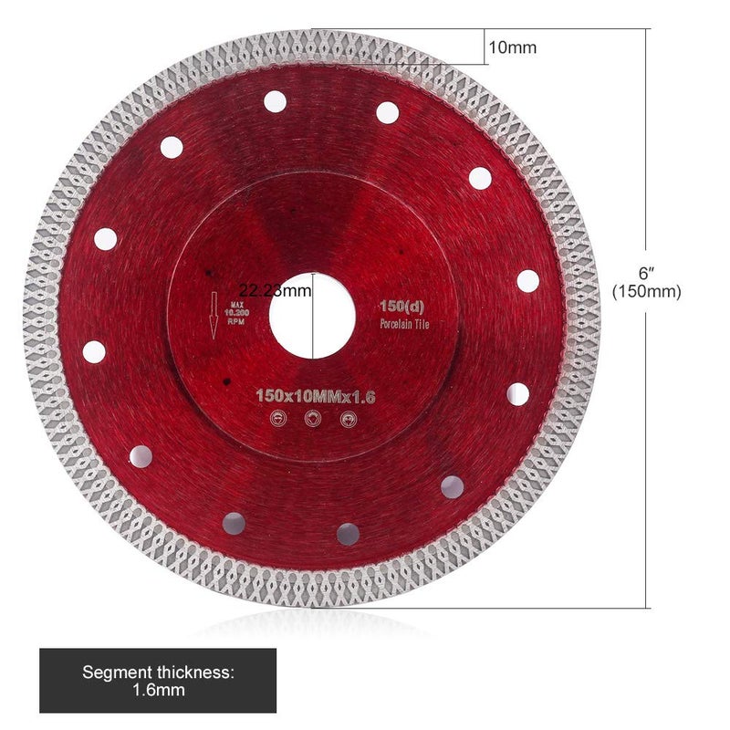 Casaverde 6 inch Porcelain Cutting Blade Diamond Cutting Blade for Granite Marble Ceramic Tiles - Image 2